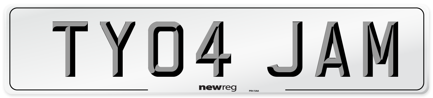 TY04 JAM Number Plate from New Reg